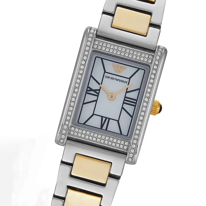 Emporio Armani Genni Silver Dial Two-tonr Ladies Watch- AR11642